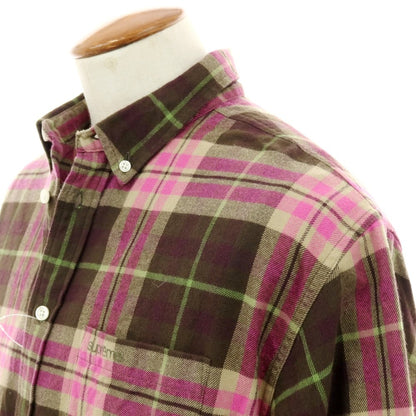 【中古】シュプリーム Supreme 2025年秋冬 Plaid Flannel Shirt チェック ボタンダウン カジュアルシャツ ブラウンxピンク【 M 】【 状態ランクB 】【 メンズ 】