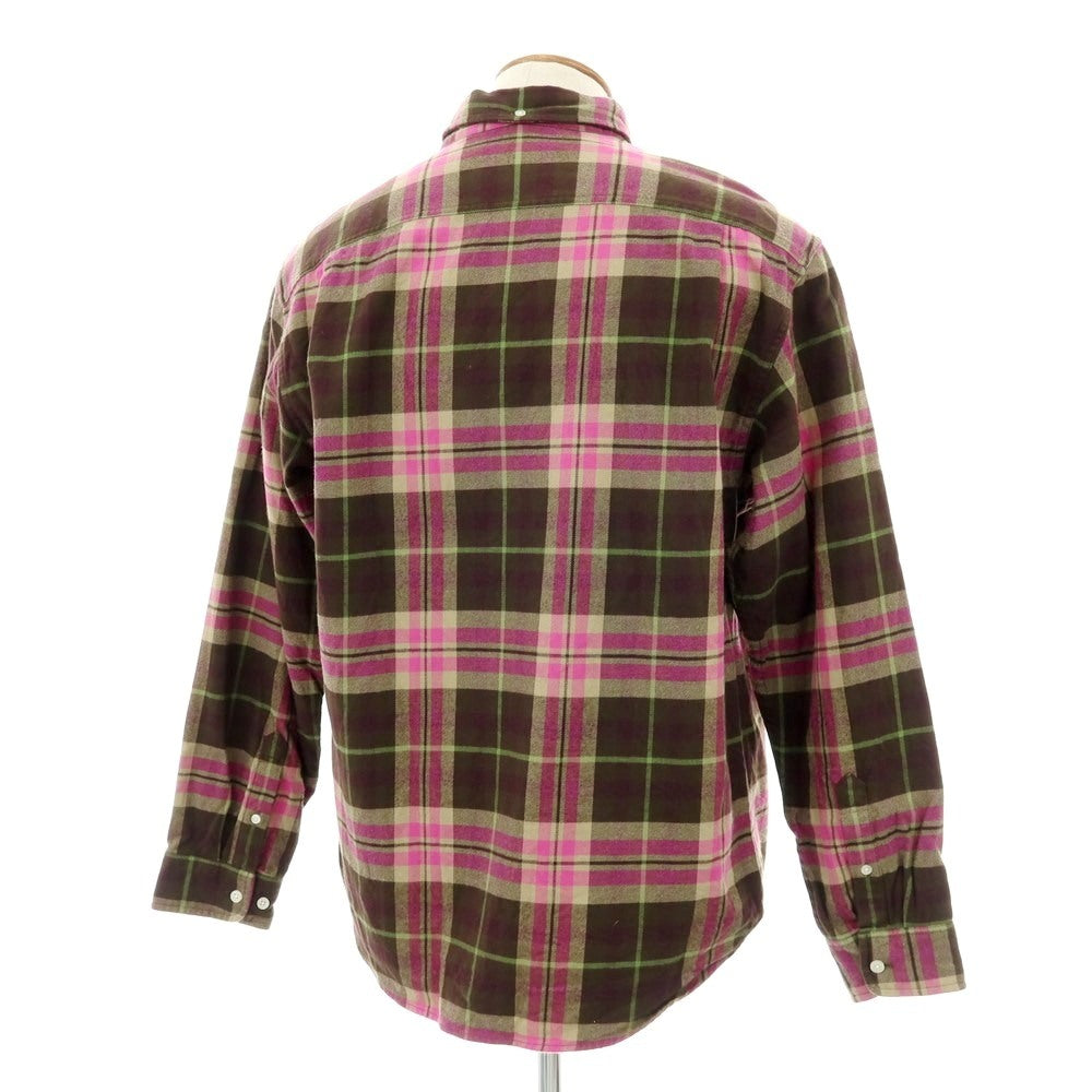 【中古】シュプリーム Supreme 2025年秋冬 Plaid Flannel Shirt チェック ボタンダウン カジュアルシャツ ブラウンxピンク【 M 】【 状態ランクB 】【 メンズ 】