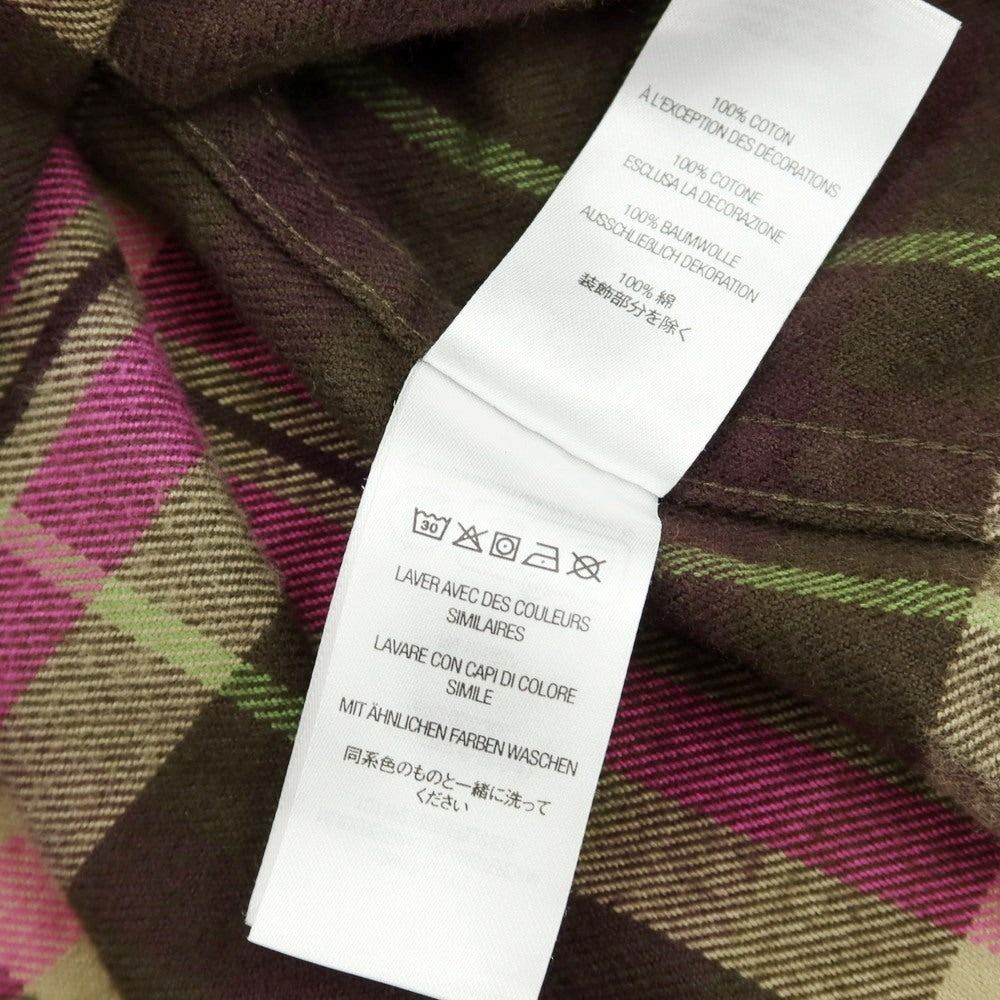 【中古】シュプリーム Supreme 2025年秋冬 Plaid Flannel Shirt チェック ボタンダウン カジュアルシャツ ブラウンxピンク【 M 】【 状態ランクB 】【 メンズ 】