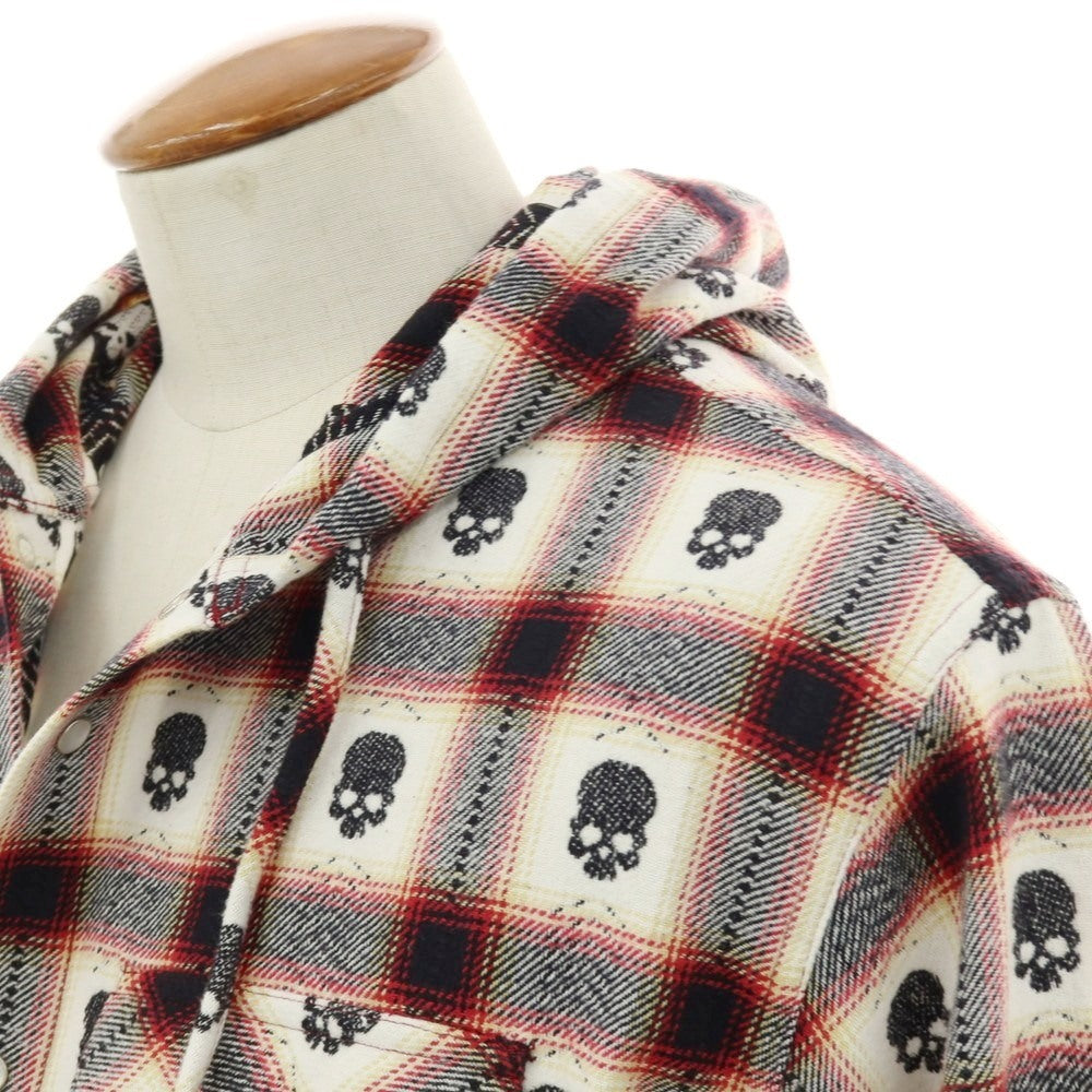 【中古】シュプリーム Supreme x Number (N)ine 2025年秋冬 Hooded Flannel Shirt カジュアルシャツ ホワイトxブラック【 M 】【 状態ランクB 】【 メンズ 】