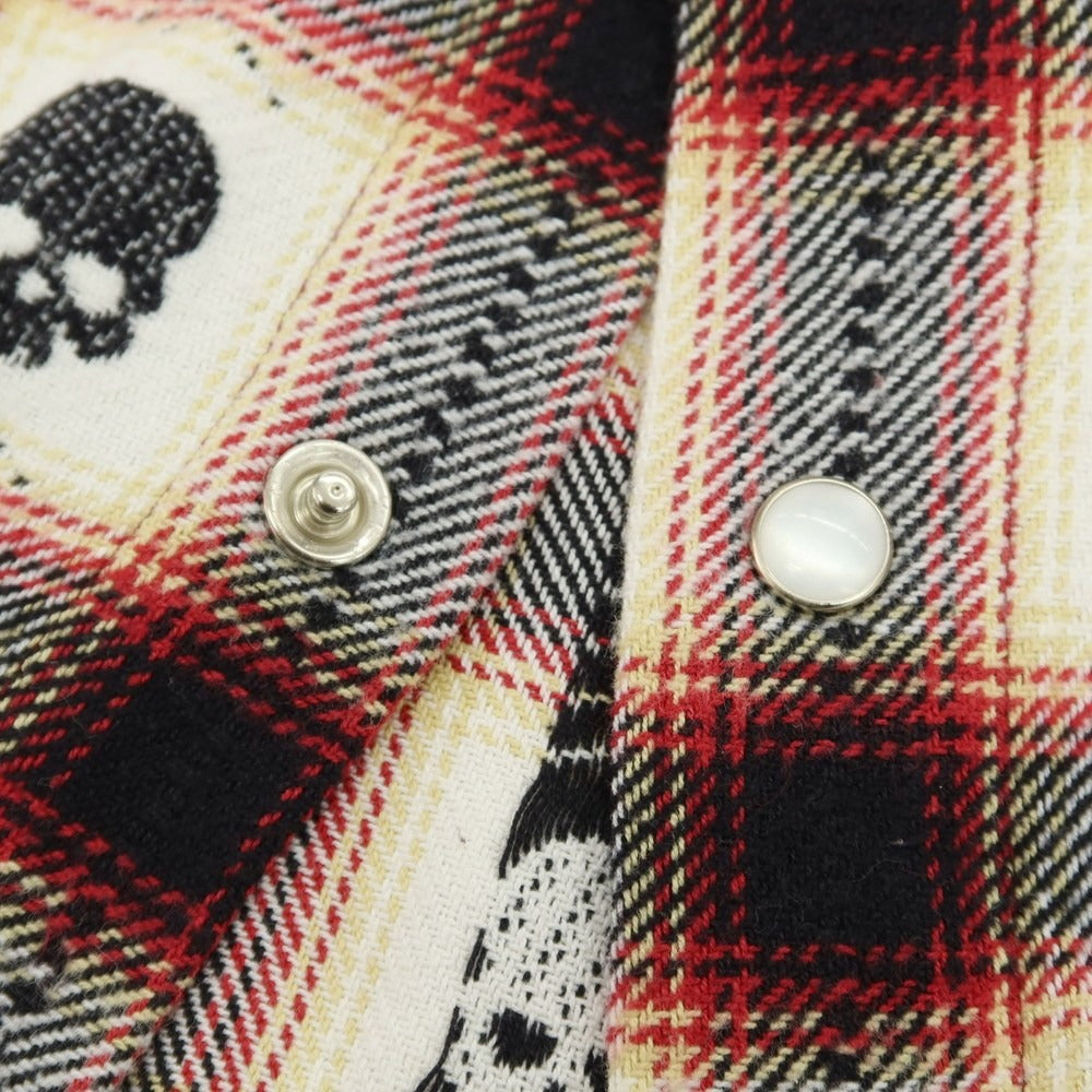 【中古】シュプリーム Supreme x Number (N)ine 2025年秋冬 Hooded Flannel Shirt カジュアルシャツ ホワイトxブラック【 M 】【 状態ランクB 】【 メンズ 】