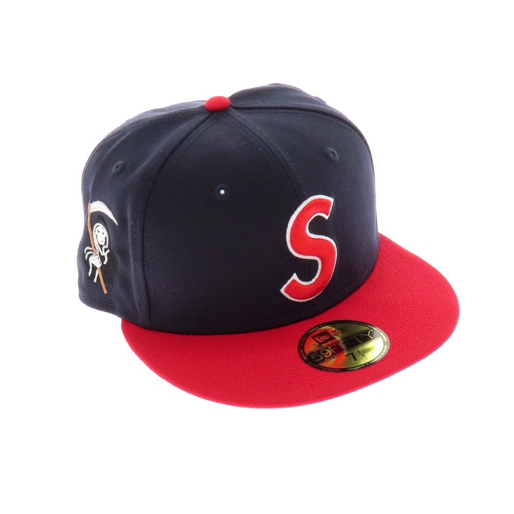 【中古】シュプリーム Supreme 2025年秋冬 Reaper S Logo New Era キャップ ネイビーxレッド【 7 1/4 】【 状態ランクA 】【 メンズ 】