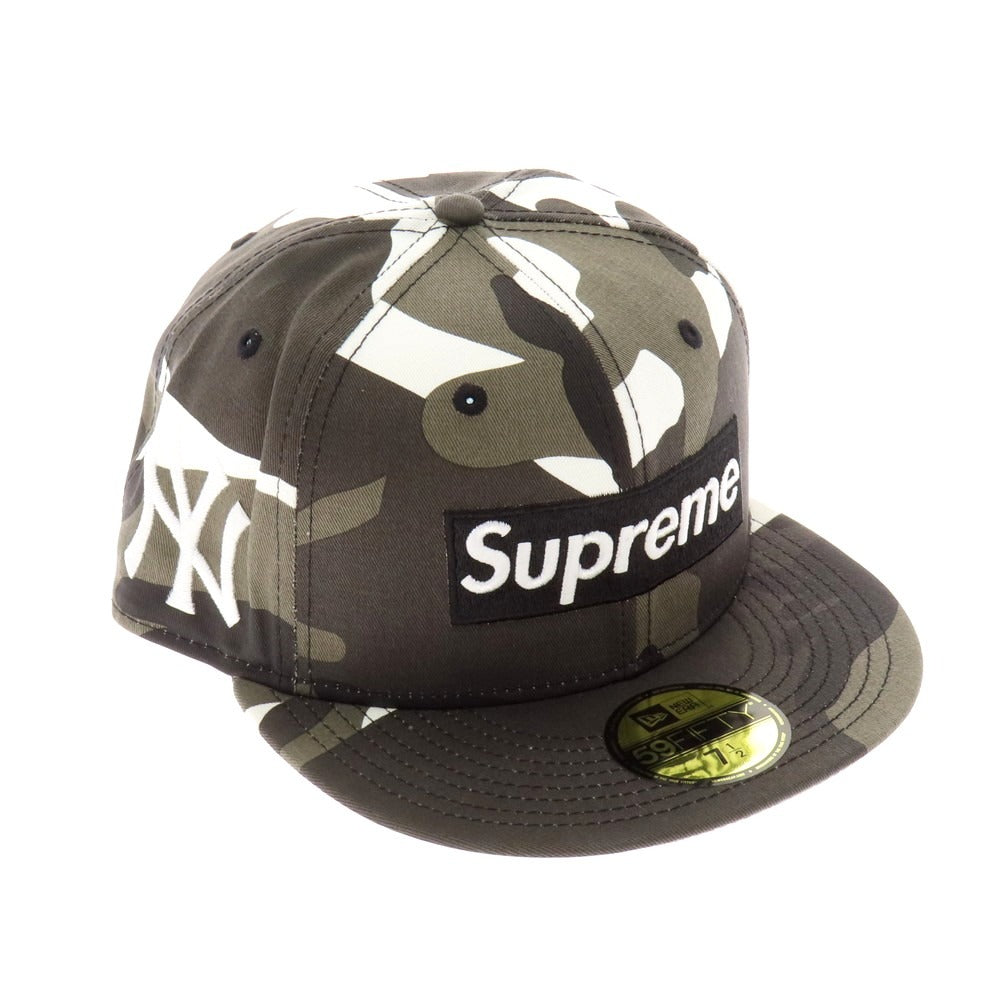 【中古】シュプリーム Supreme 2025年秋冬 MLB Teams Box Logo New Era キャップ カーキ系xホワイト【 7 1/2 】【 状態ランクA 】【 メンズ 】