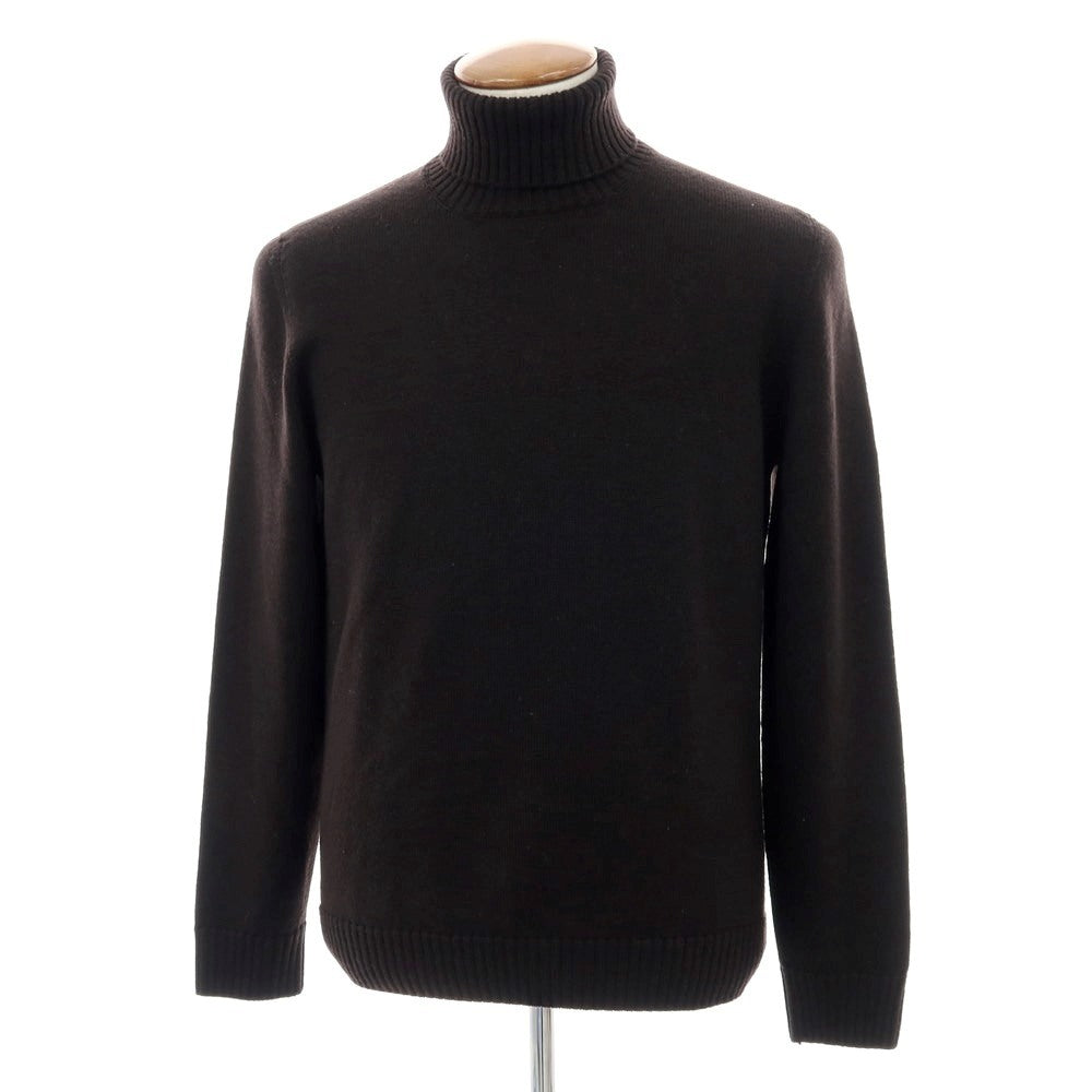 【中古】ドルモア DRUMOHR ウール タートルネック プルオーバーニット ダークブラウン【 48 】【 状態ランクC 】【 メンズ 】