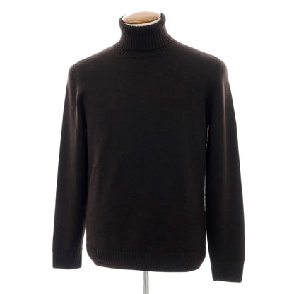 【中古】ドルモア DRUMOHR ウール タートルネック プルオーバーニット ダークブラウン【 48 】【 状態ランクC 】【 メンズ 】