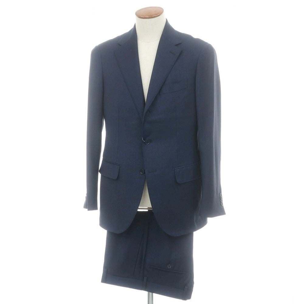 【中古】グリーンレーベルリラクシング green label relaxing ウール 3つボタンスーツ ネイビー【 サイズ上48/下80 】【 状態ランクB 】【 メンズ 】 [APD]