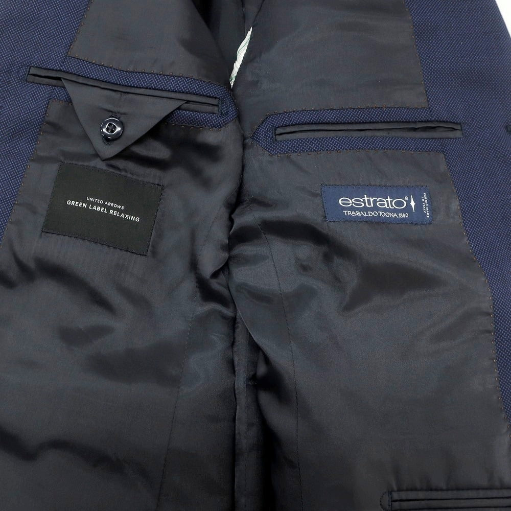 【中古】グリーンレーベルリラクシング green label relaxing ウール 3つボタンスーツ ネイビー【 サイズ上48/下80 】【 状態ランクB 】【 メンズ 】 [APD]