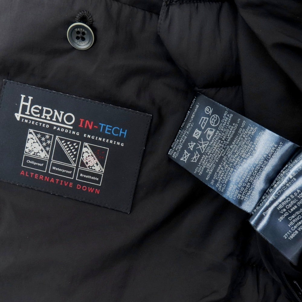 【中古】ヘルノ Herno IN-TECH ナイロンポリウレタン 中綿ベスト ブルゾン ネイビー【 サイズ46 】【 状態ランクB 】【 メンズ 】 [APD]
