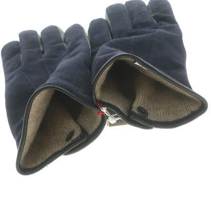 【中古】ビューティアンドユースユナイテッドアローズ BEAUTY&amp;YOUTH UNITED ARROWS 羊革 レザー カシミヤウールライニング 手袋 グローブ ネイビー【 FREE 】【 状態ランクB 】【 メンズ 】