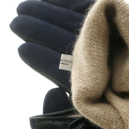 【中古】ビューティアンドユースユナイテッドアローズ BEAUTY&amp;YOUTH UNITED ARROWS 羊革 レザー カシミヤウールライニング 手袋 グローブ ネイビー【 FREE 】【 状態ランクB 】【 メンズ 】