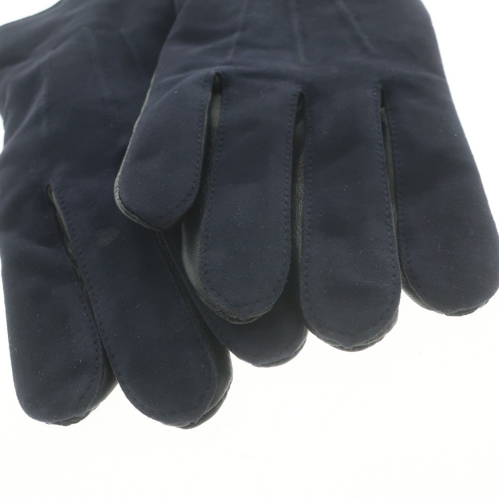 【中古】ビューティアンドユースユナイテッドアローズ BEAUTY&amp;YOUTH UNITED ARROWS 羊革 レザー カシミヤウールライニング 手袋 グローブ ネイビー【 FREE 】【 状態ランクB 】【 メンズ 】