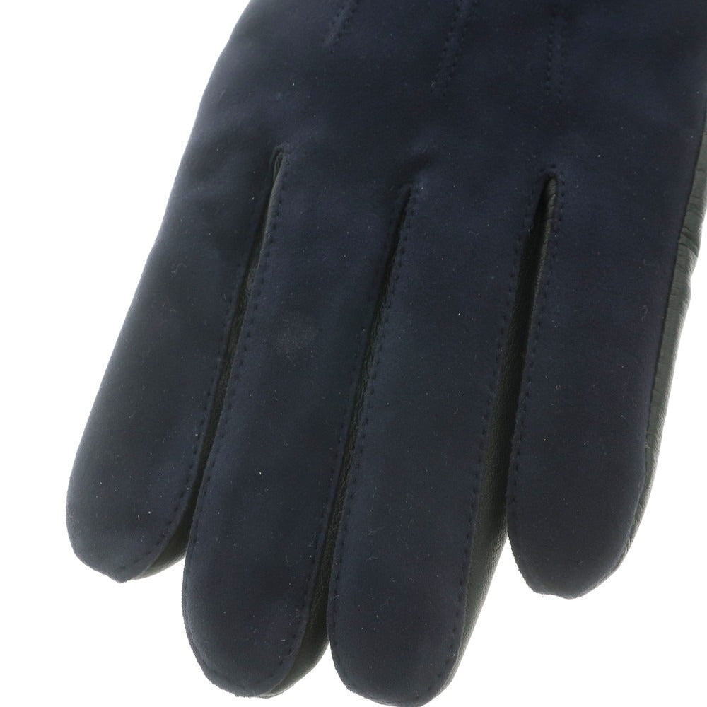 【中古】ビューティアンドユースユナイテッドアローズ BEAUTY&amp;YOUTH UNITED ARROWS 羊革 レザー カシミヤウールライニング 手袋 グローブ ネイビー【 FREE 】【 状態ランクB 】【 メンズ 】