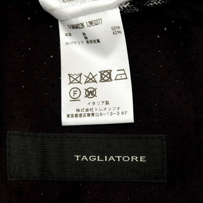 【中古】タリアトーレ TAGLIATORE リネンコットン チェック テーラードジャケット ブラックxホワイト【 46 】【 状態ランクD 】【 メンズ 】 []