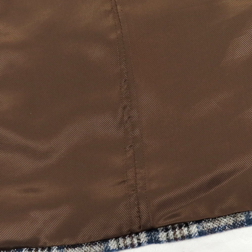 【中古】ブリッラ ペル イル グスト Brilla per il gusto コットンアルパカナイロン チェック 3B カジュアルジャケット ブラウンxネイビー【 48 】【 状態ランクC 】【 メンズ 】