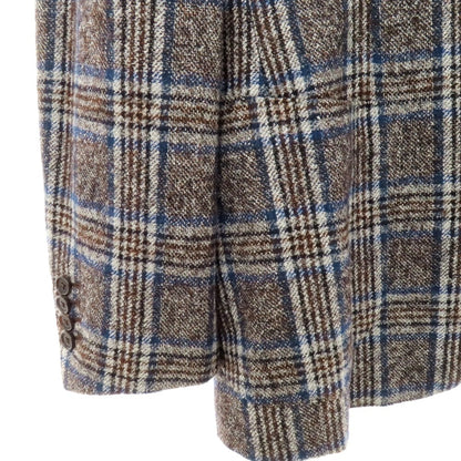 【中古】ブリッラ ペル イル グスト Brilla per il gusto コットンアルパカナイロン チェック 3B カジュアルジャケット ブラウンxネイビー【 48 】【 状態ランクC 】【 メンズ 】