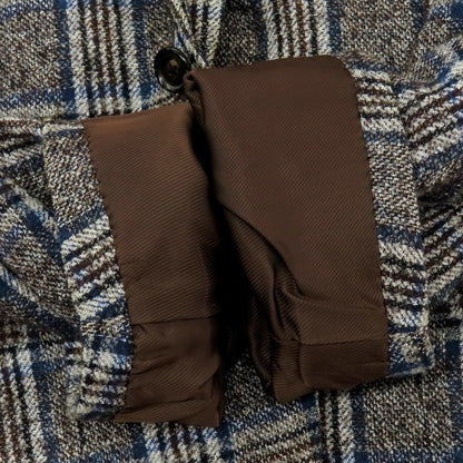 【中古】ブリッラ ペル イル グスト Brilla per il gusto コットンアルパカナイロン チェック 3B カジュアルジャケット ブラウンxネイビー【 48 】【 状態ランクC 】【 メンズ 】