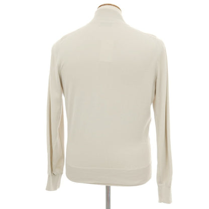 【中古】グランサッソ GRAN SASSO パンチング 切り替え ダブルジップ ニットブルゾン サンドベージュ【サイズ46】【 状態ランクC 】【 メンズ 】