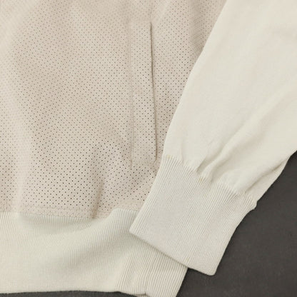 【中古】グランサッソ GRAN SASSO パンチング 切り替え ダブルジップ ニットブルゾン サンドベージュ【サイズ46】【 状態ランクC 】【 メンズ 】