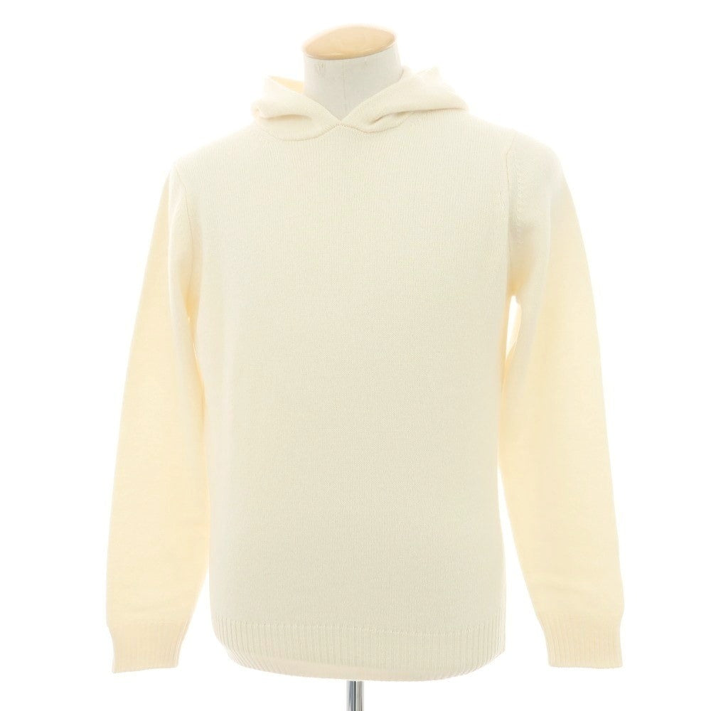 【中古】フィリッポ デ ローレンティス FILIPPO DE LAURENTIIS ウールカシミヤ ニット パーカー アイボリー【 46 】【 状態ランクB 】【 メンズ 】