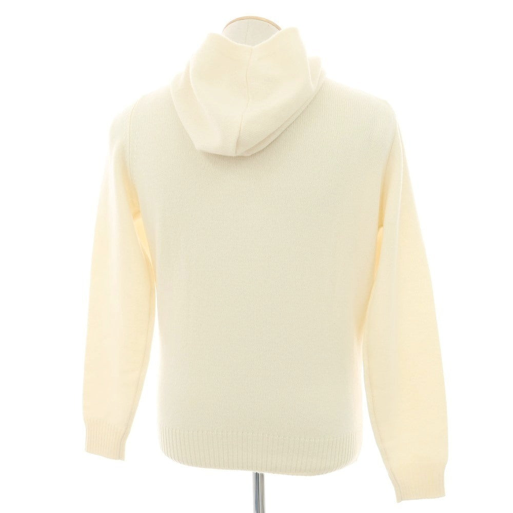 【中古】フィリッポ デ ローレンティス FILIPPO DE LAURENTIIS ウールカシミヤ ニット パーカー アイボリー【 46 】【 状態ランクB 】【 メンズ 】