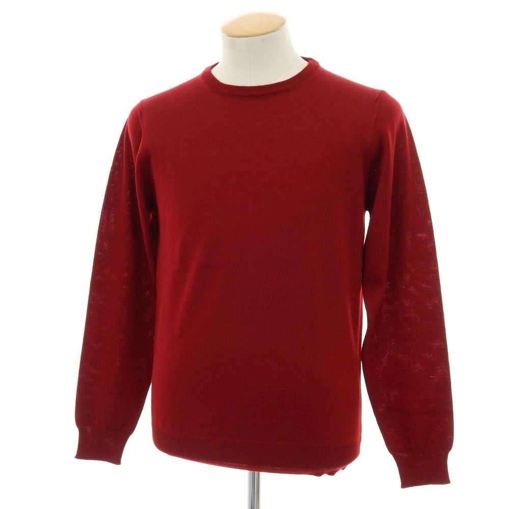 【中古】アレッサンドロルッピ Alessandro Luppi ハイゲージ ウール クルーネック プルオーバーニット レッド【 46 】【 状態ランクA 】【 メンズ 】