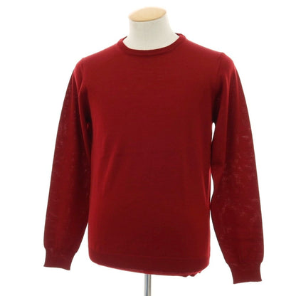 【中古】アレッサンドロルッピ Alessandro Luppi ハイゲージ ウール クルーネック プルオーバーニット レッド【 46 】【 状態ランクA 】【 メンズ 】