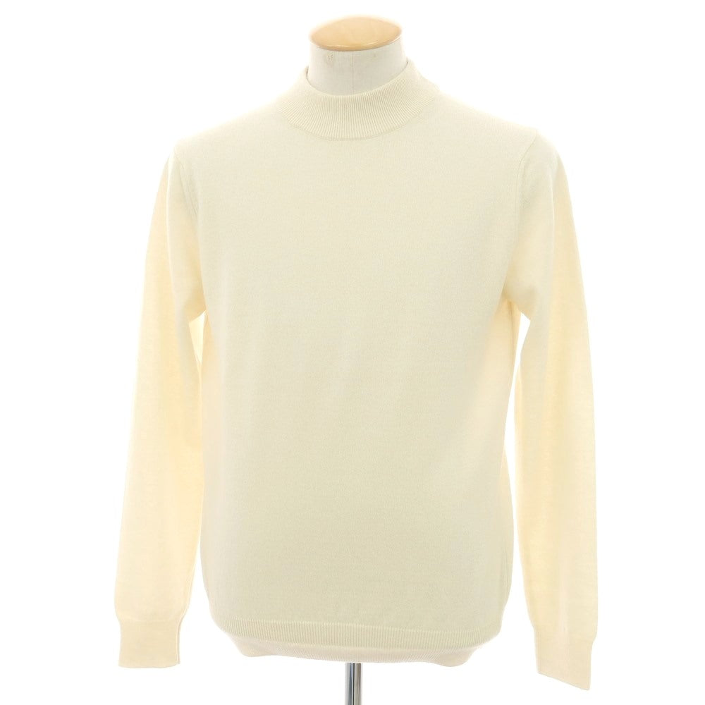 【中古】アレッサンドロルッピ Alessandro Luppi ウールカシミヤ モックネック プルオーバーニット アイボリー【 サイズ44 】【 状態ランクB 】【 メンズ 】 [APD]