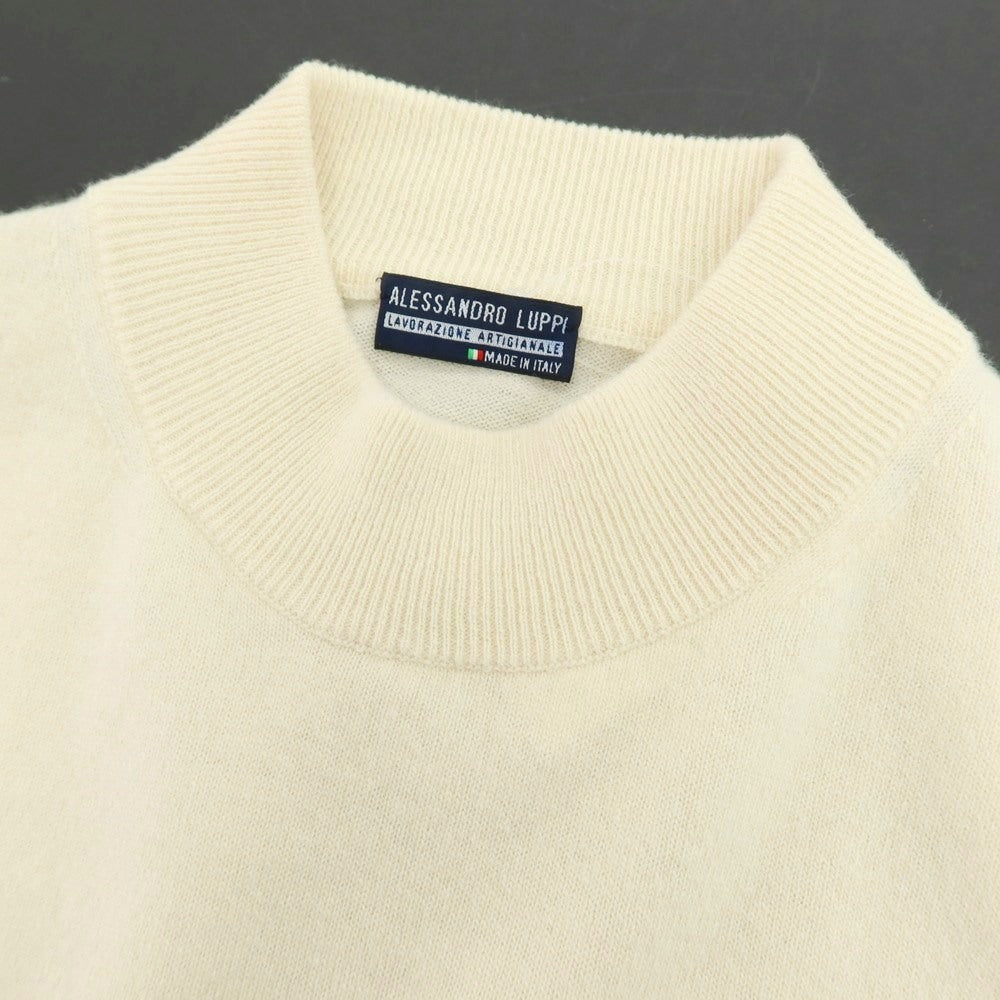 【中古】アレッサンドロルッピ Alessandro Luppi ウールカシミヤ モックネック プルオーバーニット アイボリー【 サイズ44 】【 状態ランクB 】【 メンズ 】 [APD]