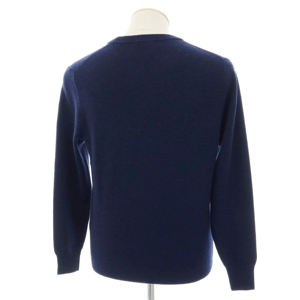 【中古】ユニバーサルランゲージ UNIVERSAL LANGUAGE ウールカシミヤ クルーネック プルオーバーニット ネイビー【 S 】【 状態ランクB 】【 メンズ 】