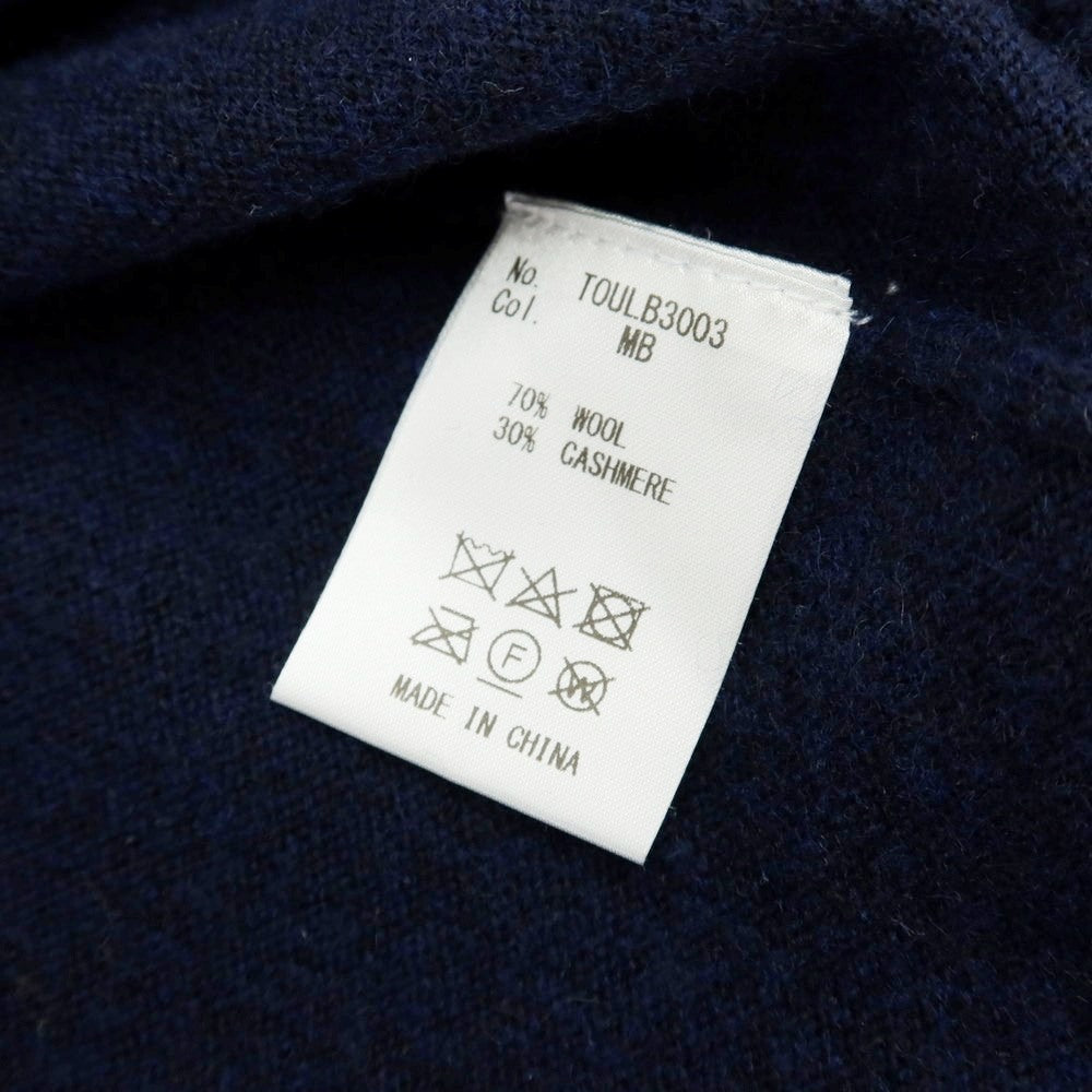 【中古】ユニバーサルランゲージ UNIVERSAL LANGUAGE ウールカシミヤ クルーネック プルオーバーニット ネイビー【 S 】【 状態ランクB 】【 メンズ 】