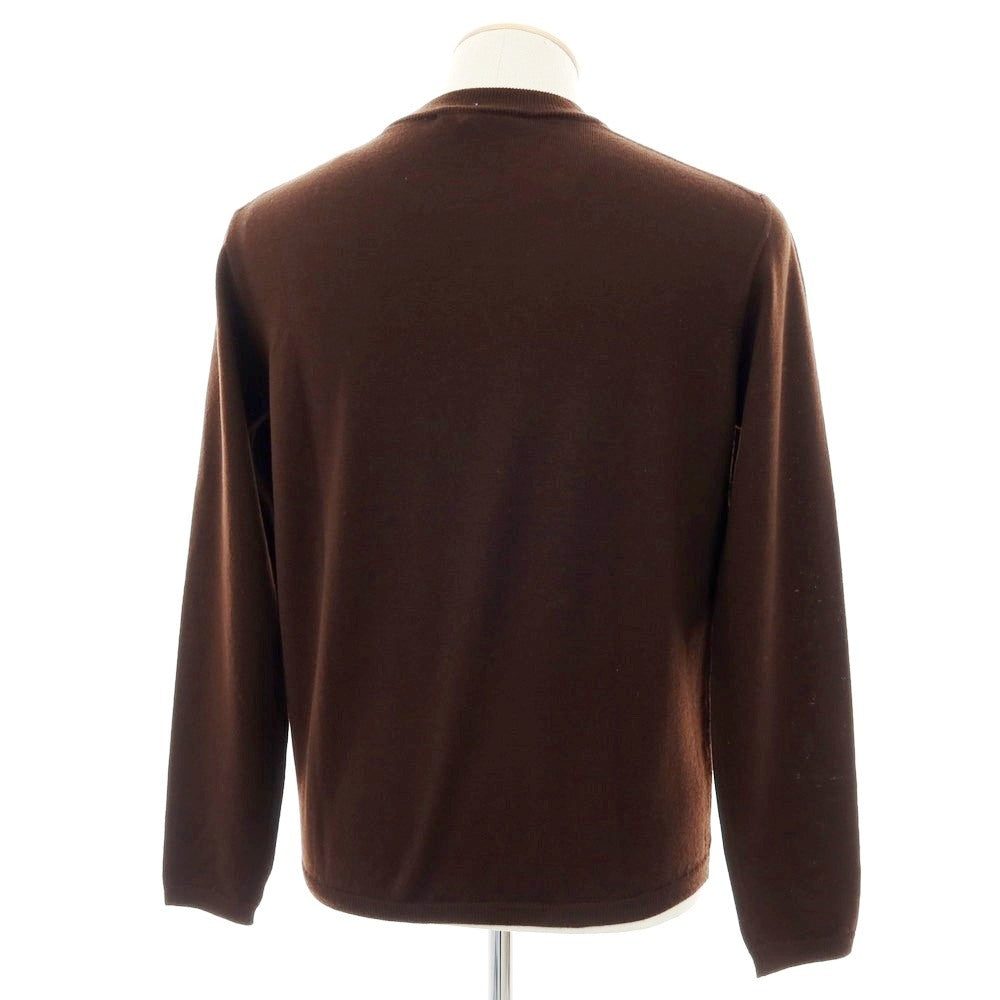 【中古】ロレンツィーニ Lorenzini ウール クルーネック プルオーバーニット ブラウン【サイズ46】【 状態ランクB 】【 メンズ 】[BPD]