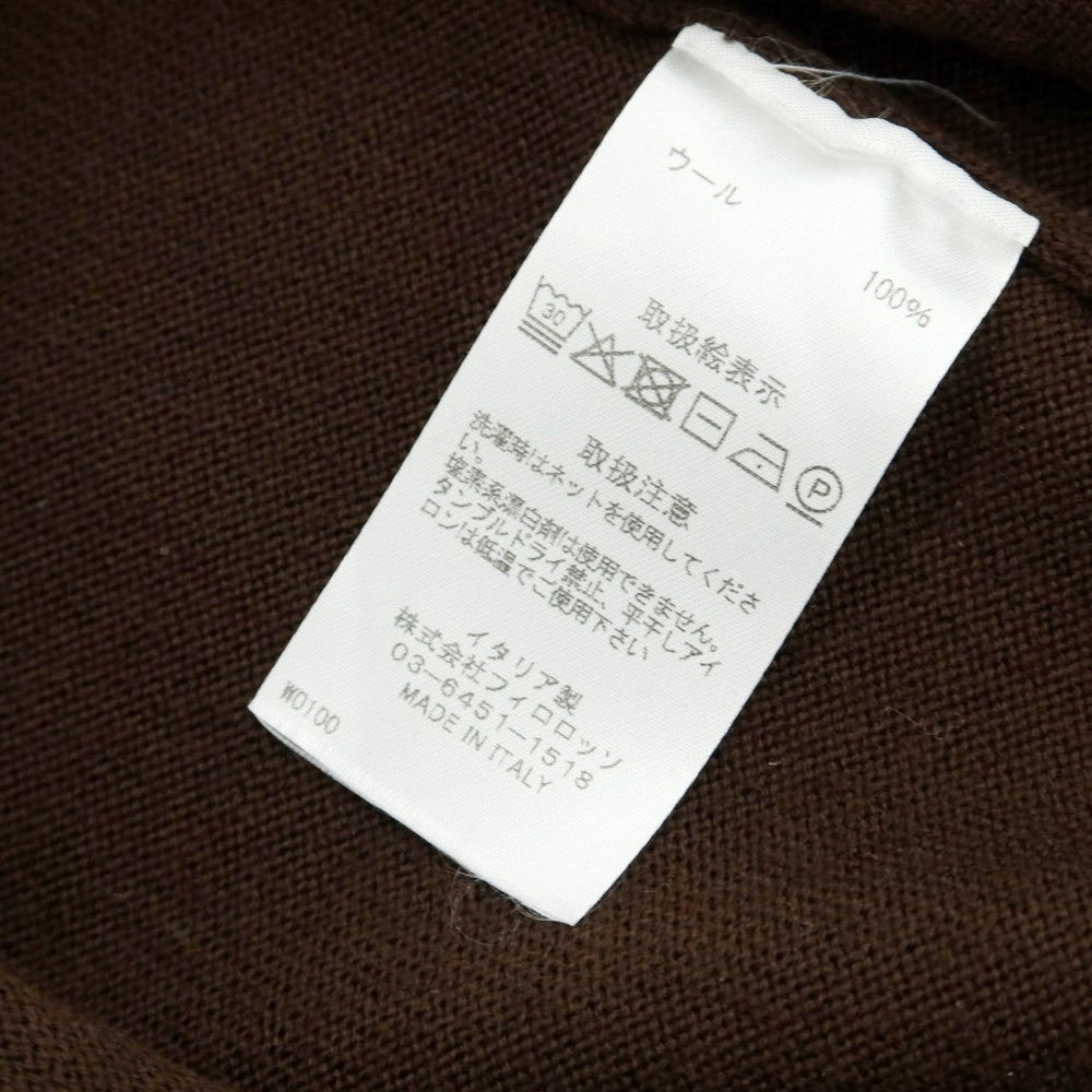 【中古】ロレンツィーニ Lorenzini ウール クルーネック プルオーバーニット ブラウン【サイズ46】【メンズ】 中古】ロレンツィーニ Lorenzini ウール クルーネック プルオーバー