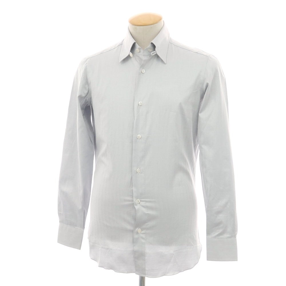 【中古】アヴィーノ AVINO コットン ヘリンボーン織り タブカラー ドレスシャツ グレー【 37 】【 状態ランクB 】【 メンズ 】