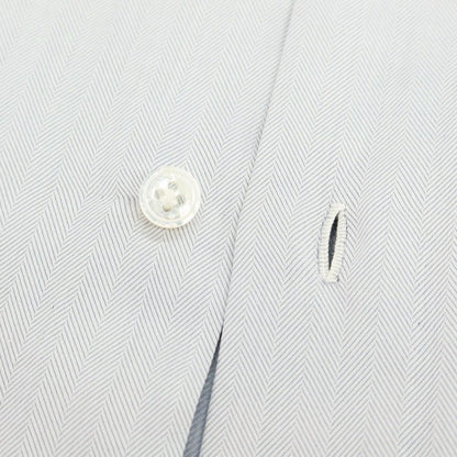 【中古】アヴィーノ AVINO コットン ヘリンボーン織り タブカラー ドレスシャツ グレー【 37 】【 状態ランクB 】【 メンズ 】