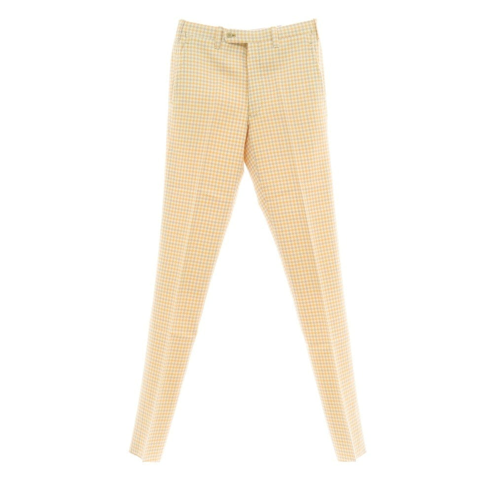 【中古】レ スパーデ Le Spade ウール チェック カジュアルスラックスパンツ アイボリーxオレンジ【 42 】【 状態ランクB 】【 メンズ 】