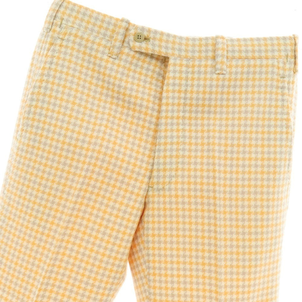 【中古】レ スパーデ Le Spade ウール チェック カジュアルスラックスパンツ アイボリーxオレンジ【 42 】【 状態ランクB 】【 メンズ 】