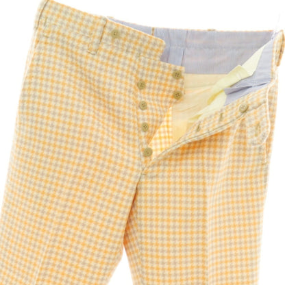 【中古】レ スパーデ Le Spade ウール チェック カジュアルスラックスパンツ アイボリーxオレンジ【 42 】【 状態ランクB 】【 メンズ 】