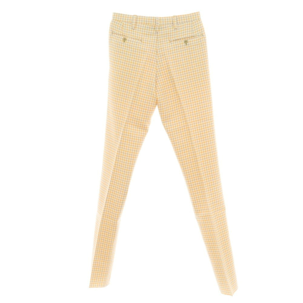 【中古】レ スパーデ Le Spade ウール チェック カジュアルスラックスパンツ アイボリーxオレンジ【サイズ42】【 状態ランクB 】【 メンズ 】[BPD]