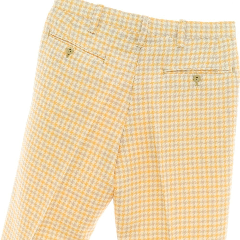 【中古】レ スパーデ Le Spade ウール チェック カジュアルスラックスパンツ アイボリーxオレンジ【 42 】【 状態ランクB 】【 メンズ 】