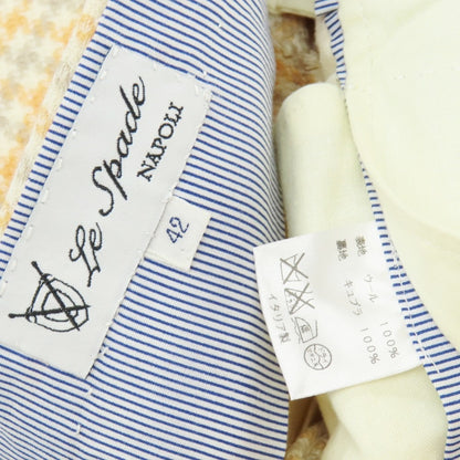 【中古】レ スパーデ Le Spade ウール チェック カジュアルスラックスパンツ アイボリーxオレンジ【 42 】【 状態ランクB 】【 メンズ 】