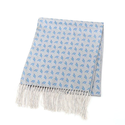 【中古】ヒッキーフリーマン HICKEY FREEMAN シルク プリント ストール グレーxブルー【 状態ランクB 】【 メンズ 】