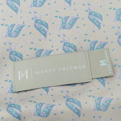 【中古】ヒッキーフリーマン HICKEY FREEMAN シルク プリント ストール グレーxブルー【 状態ランクB 】【 メンズ 】