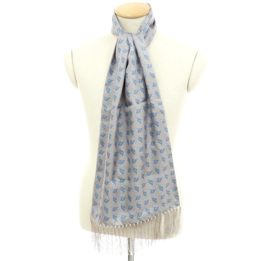 【中古】ヒッキーフリーマン HICKEY FREEMAN シルク プリント ストール グレーxブルー【 状態ランクB 】【 メンズ 】