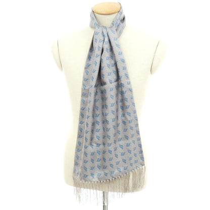 【中古】ヒッキーフリーマン HICKEY FREEMAN シルク プリント ストール グレーxブルー【 状態ランクB 】【 メンズ 】