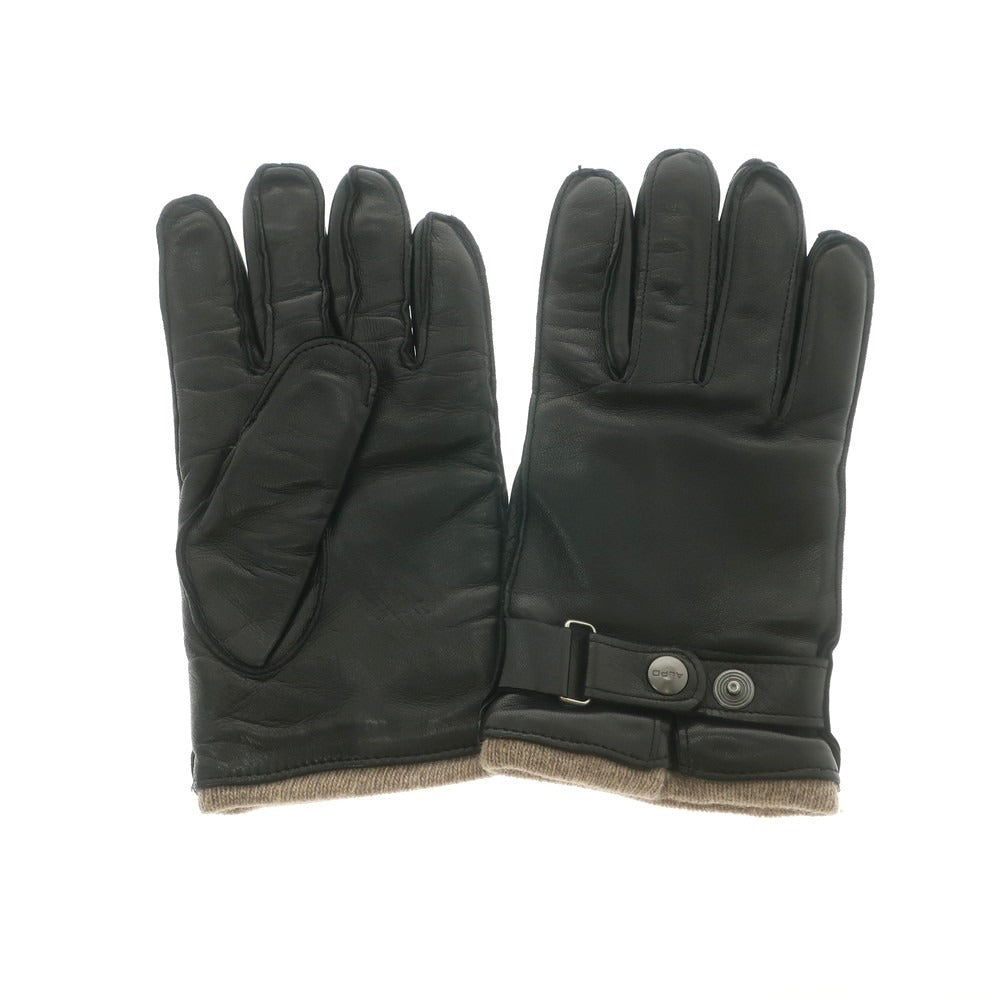 【中古】アルポ ALPO レザー カシミヤライニング 手袋 グローブ ブラック【 サイズ7 1/2 】【 状態ランクB 】【 メンズ 】 [APD]