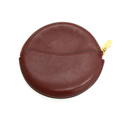 【中古】カルティエ CARTIER レザー サークル コインケース ボルドー【 状態ランクB 】【 ユニセックス 】