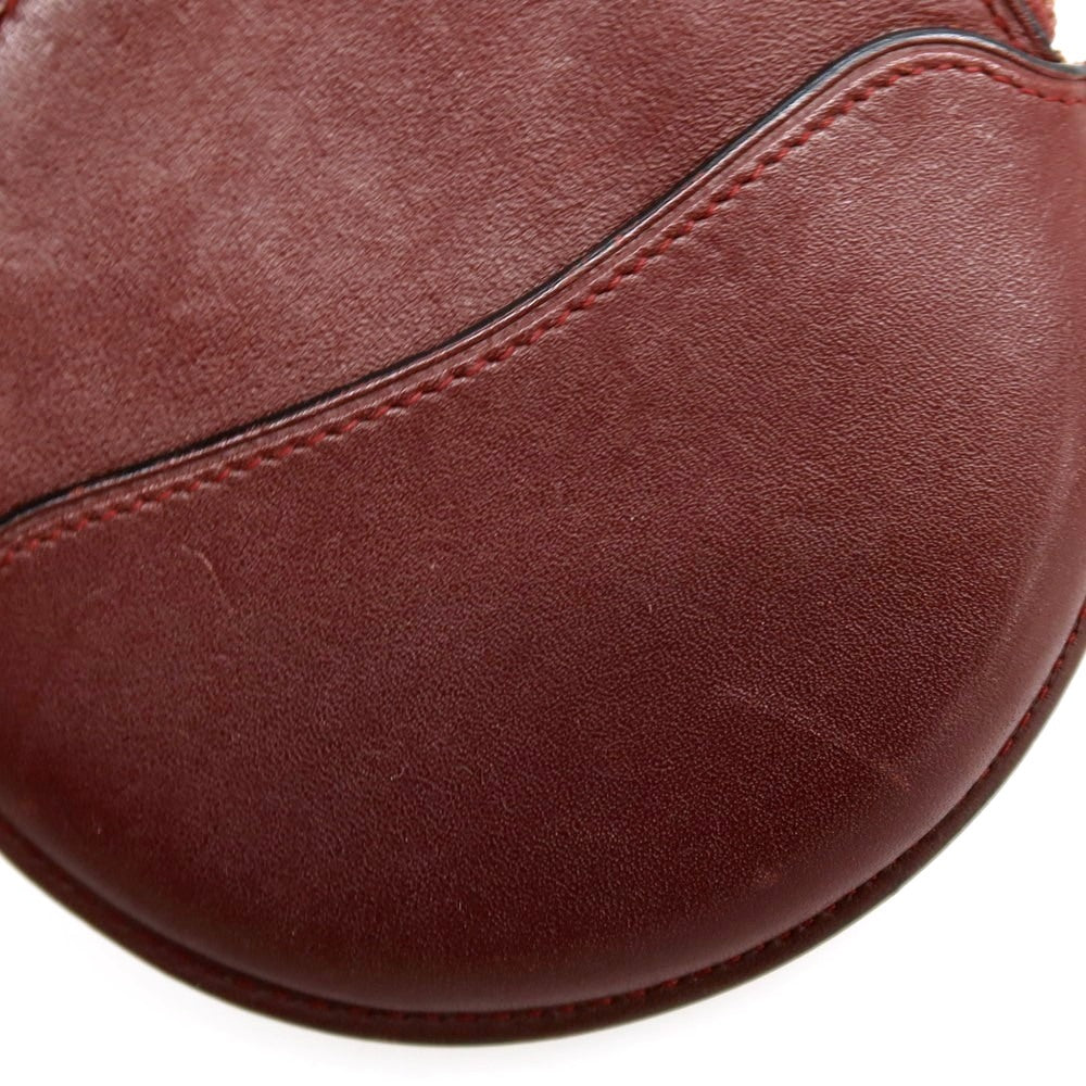 【中古】カルティエ CARTIER レザー サークル コインケース ボルドー【 状態ランクB 】【 ユニセックス 】