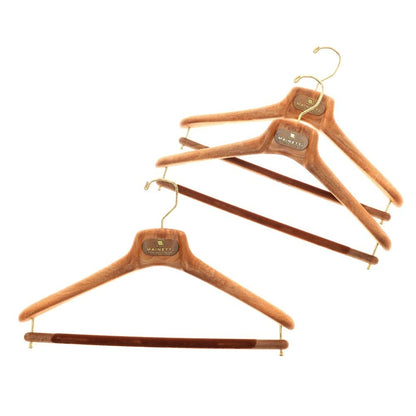 【中古】マイネッティ Mainetti 3本セット ハンガー ブラウンxゴールド【サイズ40】【 状態ランクB 】【 メンズ 】