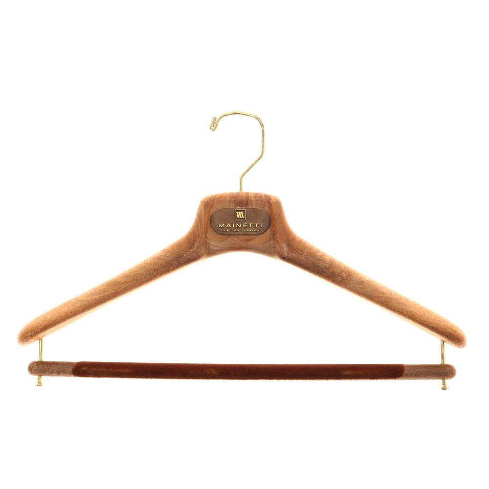【中古】マイネッティ Mainetti 3本セット ハンガー ブラウンxゴールド【サイズ40】【 状態ランクB 】【 メンズ 】