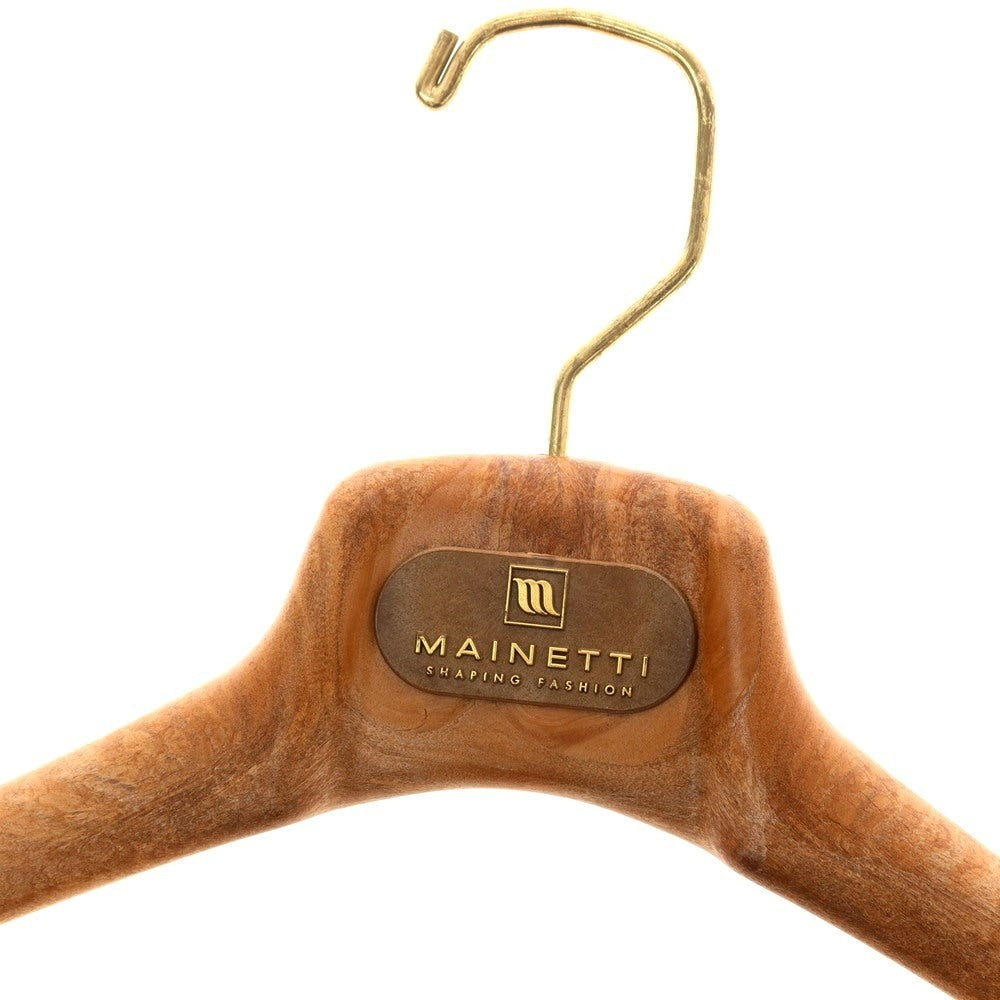 【中古】マイネッティ Mainetti 3本セット ハンガー ブラウンxゴールド【サイズ40】【 状態ランクB 】【 メンズ 】
